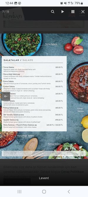 Menu2 at Köşebaşi in Istanbul