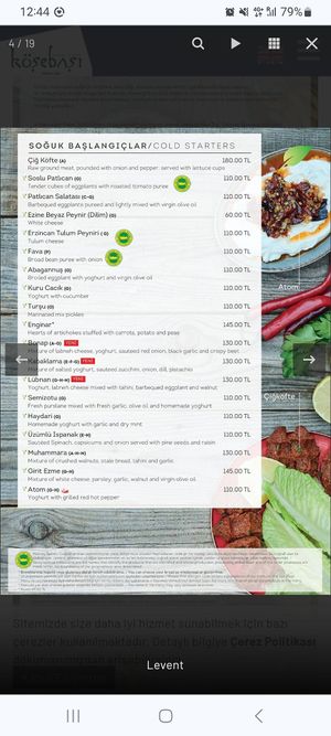 Menu4 at Köşebaşi in Istanbul