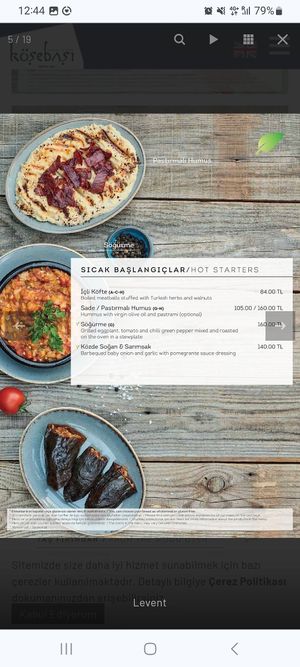 Menu5 at Köşebaşi in Istanbul