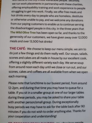 The cafe at The Wild Olive Tree in Glasgow