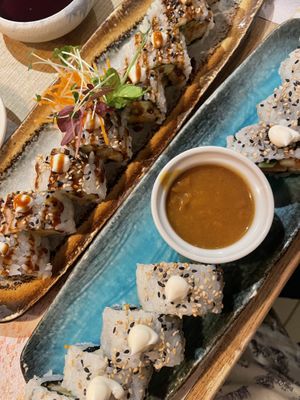 Crispy Mushroom Roll & Katsu Curry Roll  at Sushi And Salad in Ely