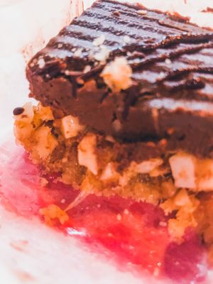 Delicious raw snickers at Good Food Bowl in Moscow