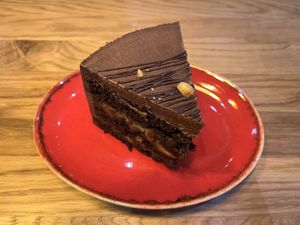 Boring chocolate cake 🙂  at Good Food Bowl in Moscow