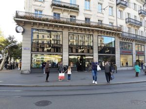 Exterior from Paradeplatz at Confiserie Sprüngli in Zurich