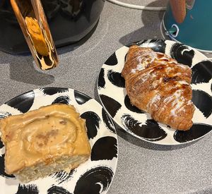 Dirty chai bun, creme brûlée croissant   at Babyfaced Baker in Edinburgh