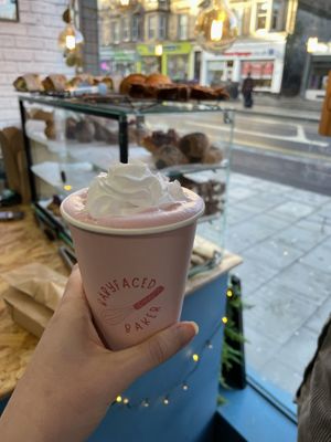 Barbie hot chocolate!!   at Babyfaced Baker in Edinburgh