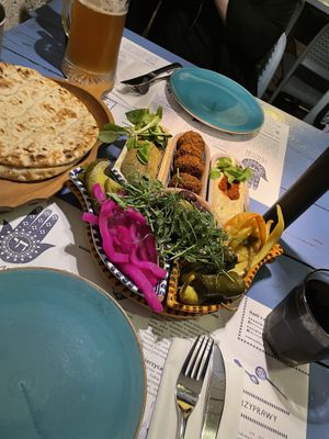 small mezze set  at Hamsa in Krakow