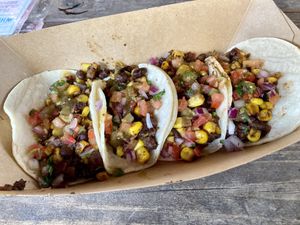 Veggie/vegan tacos 🌮   at Van's Damn Tasty Tacos and Ronburguesas in Pflugerville