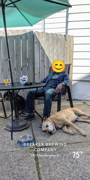 Outdoor patio area is very cute & dog-friendly at Breaker Brewing Company in Wilkes-barre