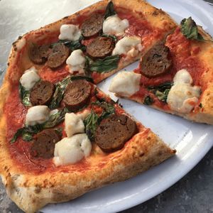 Vegan pepperoni pizza   at Chicago Trattoria in Brussels