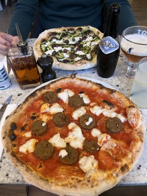 vegan pepperoni pizza   at Chicago Trattoria in Brussels