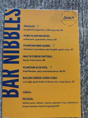 The green leaf unfortunately means vegetarian on this extra card at Suzie Q in Gzira