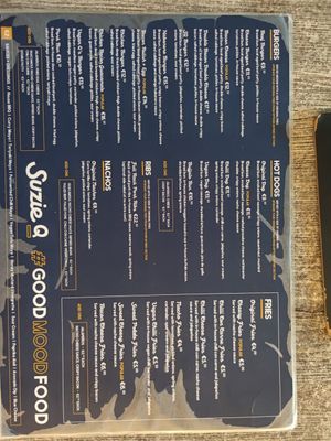 Menu front at Suzie Q in Gzira