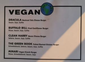 Vegan Menu at Union Diner - Bellevue in Zurich