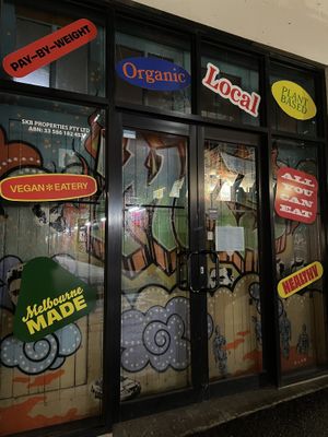 Front of the cafe  at Vegie Tribe in Melbourne