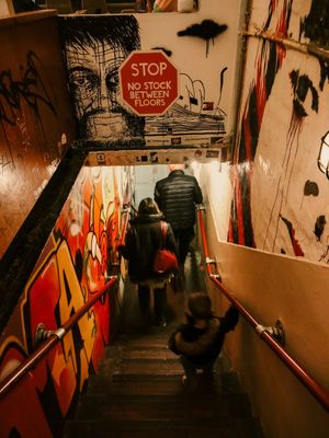 Stairwell artwork at Vegie Tribe in Melbourne