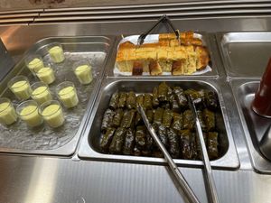 Pana cotta, grape leaves and lemon cake  at Vegie Tribe in Melbourne