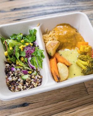 Half cold, half hot 😉 That's the beauty of a buffet - you get the best of both worlds! at Vegie Tribe in Melbourne