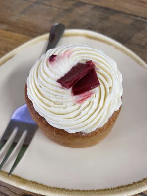 Raspberry and white chocolate cake  at Vegie Tribe in Melbourne