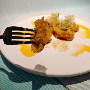 Pumpkin dumplings at Analogue Initiative in Central Singapore
