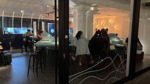 The indoor dining and bar section  at Analogue Initiative in Central Singapore