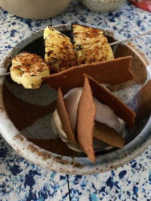 The clove ice cream on this was absolutely amazing    at Analogue Initiative in Central Singapore