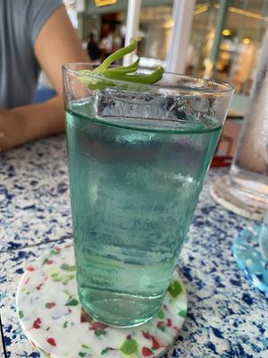 Blue magic!!  I especially loved the sea vegetable garnish!  at Analogue Initiative in Central Singapore