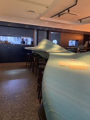 The bar is made from recycled ocean plastic!  at Analogue Initiative in Central Singapore