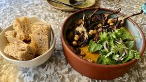 Eggplant & Curry (added sourdough)  at Analogue Initiative in Central Singapore