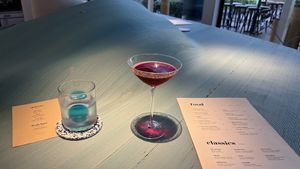 Water and the cactus cocktail  at Analogue Initiative in Central Singapore