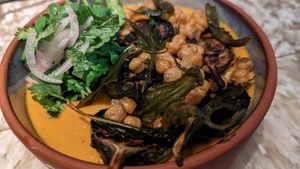 Eggplant and curry at Analogue Initiative in Central Singapore