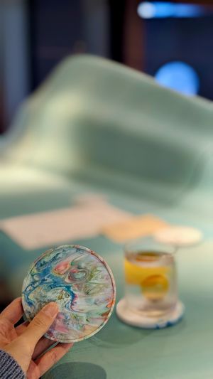 Coasters locally made using recycled plastic at Analogue Initiative in Central Singapore