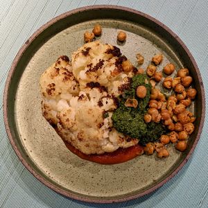 Vegan Roasted Cauli at Analogue Initiative in Central Singapore