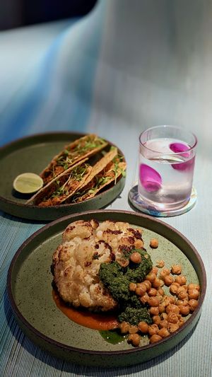 Vegan Roasted Cauli, Jackfruit Tacos at Analogue Initiative in Central Singapore