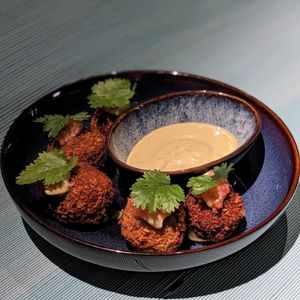 Vegan Karapincha Cutlet at Analogue Initiative in Central Singapore
