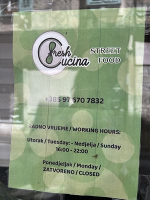 As of: 2025 summer  at Fresh Cucina Street Food in Vodnjan