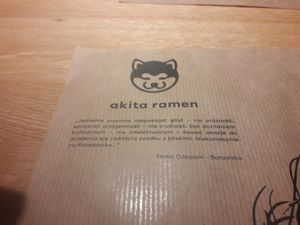 Quote on the menu at Akita Ramen in Krakow