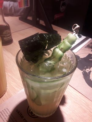 Nori cucumber lemonade at Akita Ramen in Krakow