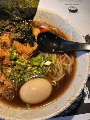 Mushroom ramen with extra egg  at Akita Ramen in Krakow