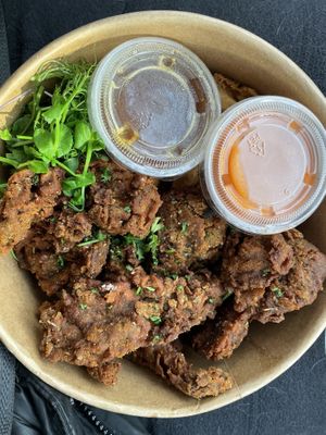 Chick’n and waffles  at SAUG.E cuisine végane in Sherbrooke