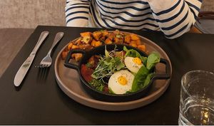 Amazing-looking vegan eggs at SAUG.E cuisine végane in Sherbrooke