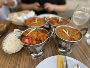 Aloo Gobi and Soy Meat Curry with Dhansak Flavour at Indian Express in Tenerife