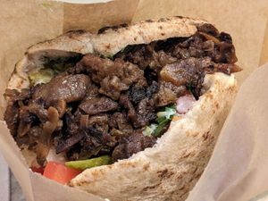 Mushroom and seitan shawarma at Falafeleria - Lavapiés in Madrid