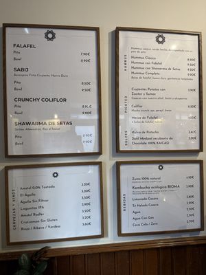 Menu  at Falafeleria - Lavapiés in Madrid