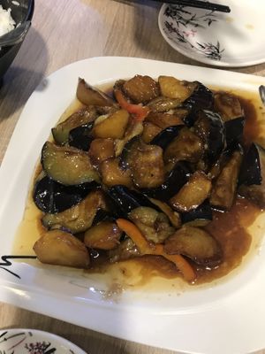 Aubergine and potato at Pak Choi in Frankfurt