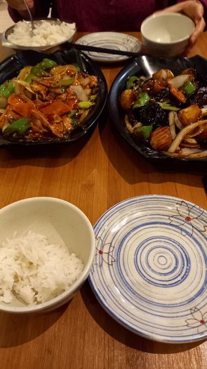 ↖️n103 (tofu dish, 12,50€)      ↗️n114 (fried eggplant etc, 12,90€) at Pak Choi in Frankfurt
