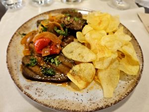 Seitan steaks. at Sabores ao Rubro in Tomar