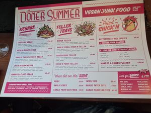 Menu at Döner Summer in Sheffield