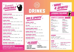 Drinks menu at Döner Summer in Sheffield