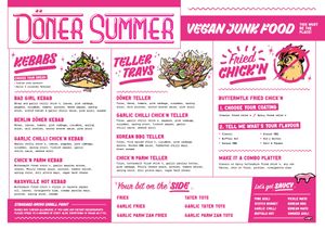Food menu at Döner Summer in Sheffield